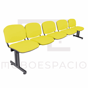 BANCA TANDEM DE 5 PLAZAS ISO tapizada AMARILLA