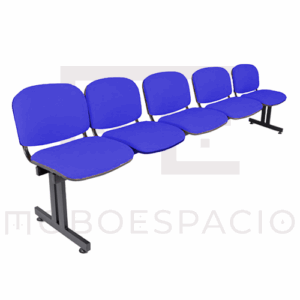BANCA TANDEM DE 5 PLAZAS ISO tapizada AZUL