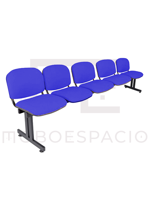 BANCA TANDEM DE 5 PLAZAS ISO tapizada AZUL