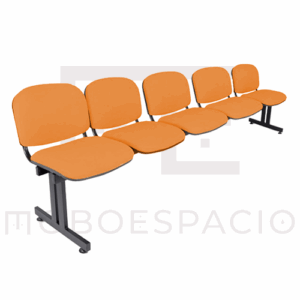 BANCA TANDEM DE 5 PLAZAS ISO tapizada NARANJA