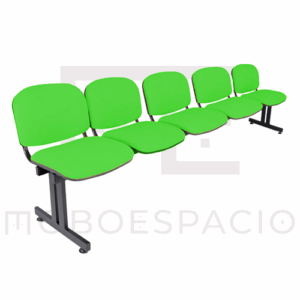 BANCA TANDEM DE 5 PLAZAS ISO tapizada VERDE