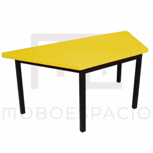 MESA TRAPEZOIDAL DE POLIPROPILENO AMARILLO