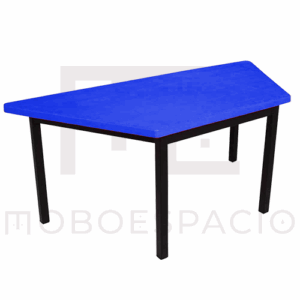 MESA TRAPEZOIDAL DE POLIPROPILENO AZUL