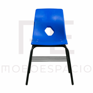 SILLA BINARIA DE CONCHA DE POLIPROPILENO AZUL 4