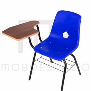 SILLA DE CONCHA DE POLIPROPILENO CON PALEA DE MELAMINA AZUL 1