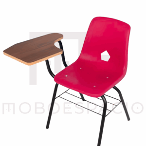 SILLA DE CONCHA DE POLIPROPILENO CON PALEA DE MELAMINA ROJO 1