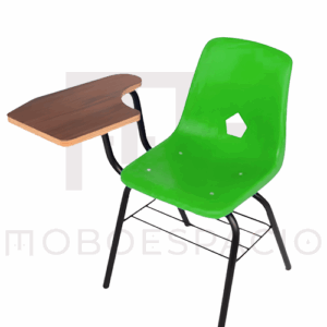 SILLA DE CONCHA DE POLIPROPILENO CON PALEA DE MELAMINA VERDE 1