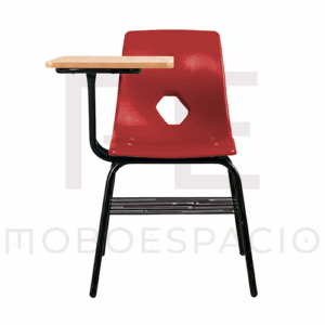 SILLA DE CONCHA DE POLIPROPILENO CON PALETA DE FORMAICA ROJO 5