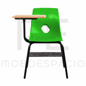 SILLA DE CONCHA DE POLIPROPILENO CON PALETA DE FORMAICA VERDE 5