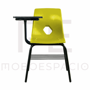 SILLA DE CONCHA DE POLIPROPILENO CON PALETA DE POLIPROPILENO AMARILLO 1.3 1