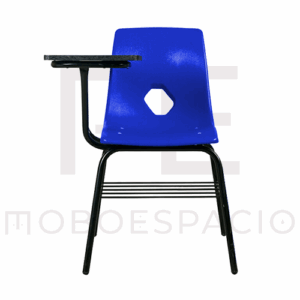 SILLA DE CONCHA DE POLIPROPILENO CON PALETA DE POLIPROPILENO AZUL 1.3 1