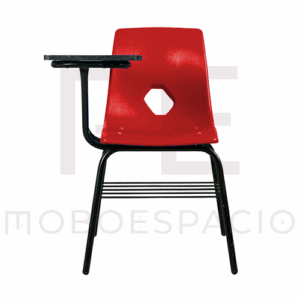 SILLA DE CONCHA DE POLIPROPILENO CON PALETA DE POLIPROPILENO ROJO 1.3 1