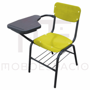 SILLA DE POLIPROPILENO EN 2 PIEZAS CON PALETA DE POLIPROPILENO AMARILLO 1