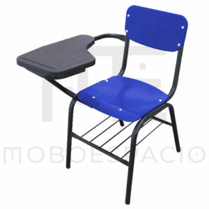 SILLA DE POLIPROPILENO EN 2 PIEZAS CON PALETA DE POLIPROPILENO AZUL 1