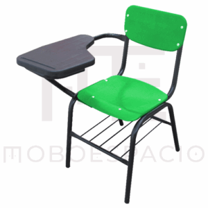 SILLA DE POLIPROPILENO EN 2 PIEZAS CON PALETA DE POLIPROPILENO VERDE 1