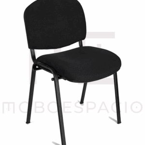 SILLA DE VISITA ISO TAPIZADA NEGRA