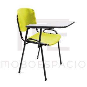 SILLA ISO PLASTIC CON PALETA DE FORMAICA AMARILLO