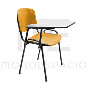 SILLA ISO PLASTIC CON PALETA DE FORMAICA NARANJA 1