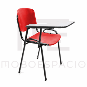 SILLA ISO PLASTIC CON PALETA DE FORMAICA ROJO 1