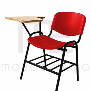 SILLA ISO PLASTIC CON PALETA DE TRIPLAY ROJO