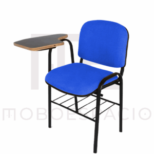 SILLA ISO TAPIZADA CON PALETA DE FORMAICA AZUL