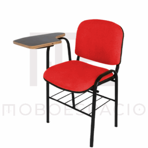 SILLA ISO TAPIZADA CON PALETA DE FORMAICA ROJO