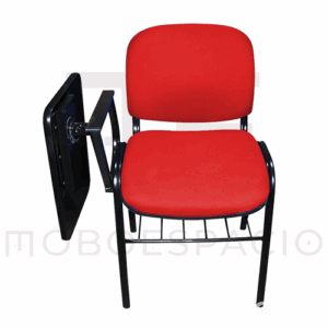 SILLA ISO TAPIZADA CON PALETA DE MELAMINA ABATIBLE ROJO 2