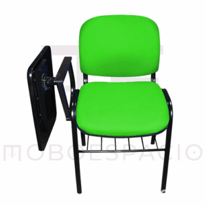 SILLA ISO TAPIZADA CON PALETA DE MELAMINA ABATIBLE VERDE 2