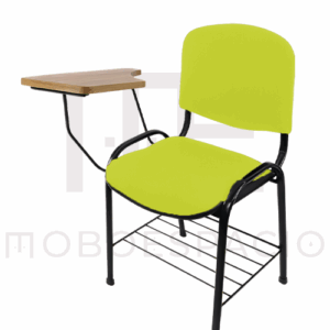 SILLA ISO TAPIZADA CON PALETA DE TRIPLAY AMARILLO