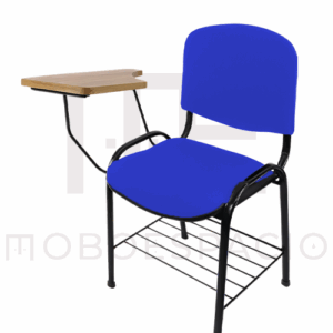 SILLA ISO TAPIZADA CON PALETA DE TRIPLAY AZUL