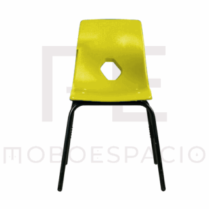 silla de maestro de concha de polipropileno AMARILLO
