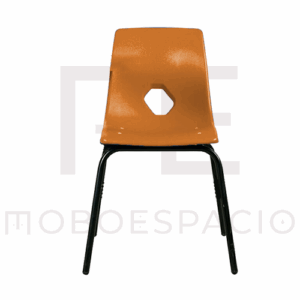 silla de maestro de concha de polipropileno NARANJA