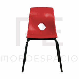 silla de maestro de concha de polipropileno ROJO