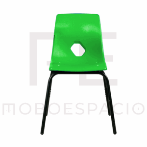 silla de maestro de concha de polipropileno VERDE