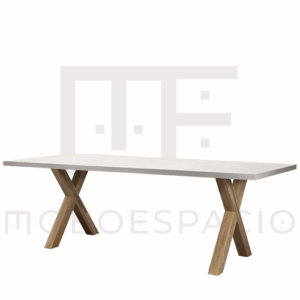 Mesa de acacia acero y trivanite Aurora 1.1