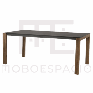 Mesa de acacia y acero Bianca 1.1