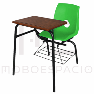 MESA BANCO DE CONCHA DE POLIPROPILENO CON MESA DE FORMAICA VERDE