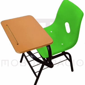 SILLA DE BACHILLER DE PALETA CUADRADA DE CONCHA DE POLIPROPILENO VERDE