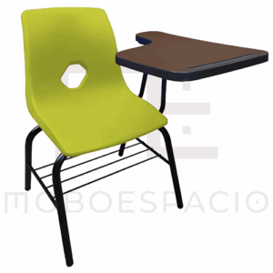 SILLA DE CONCHA DE POLIPROPILENO CON PALETA JUMBO AMARILLO