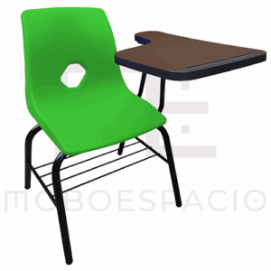 SILLA DE CONCHA DE POLIPROPILENO CON PALETA JUMBO VERDE